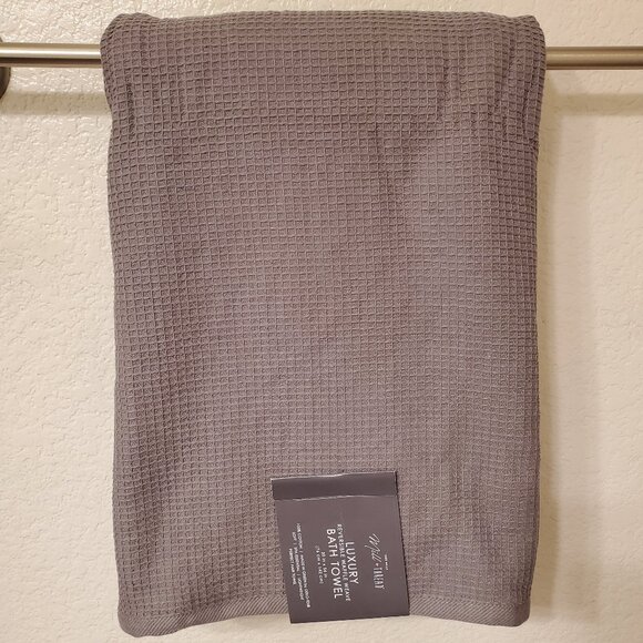 Luxury Reversible Waffle Wave Bath Towel 100% Cotton - Picture 1 of 6